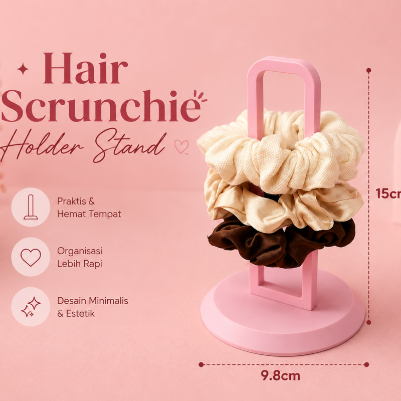 Tempat Ikat Rambut Scrunchie Organizer | Hair Tie Holder Stand Minimalis 3D Print