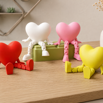 Hiasan Meja Karakter Hati Lucu 3D Mini Dekorasi Meja