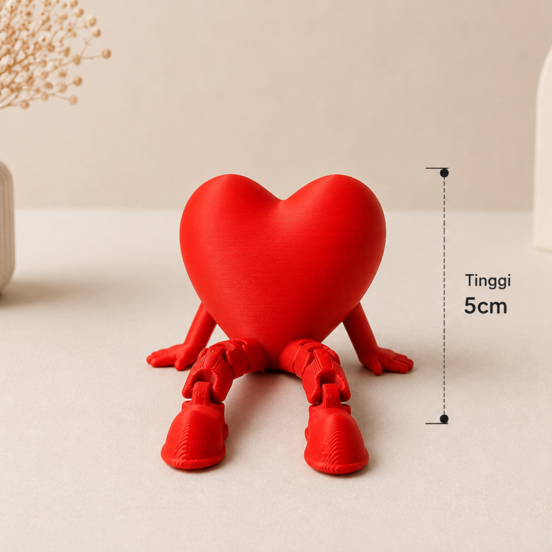 Hiasan Meja Karakter Hati Lucu 3D Mini Dekorasi Meja