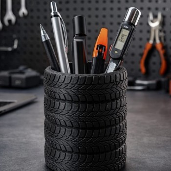 Tempat Pensil Bentuk Ban Mobil – Desk Organizer Unik Estetik