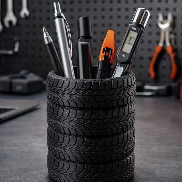Tempat Pensil Bentuk Ban Mobil – Desk Organizer Unik Estetik