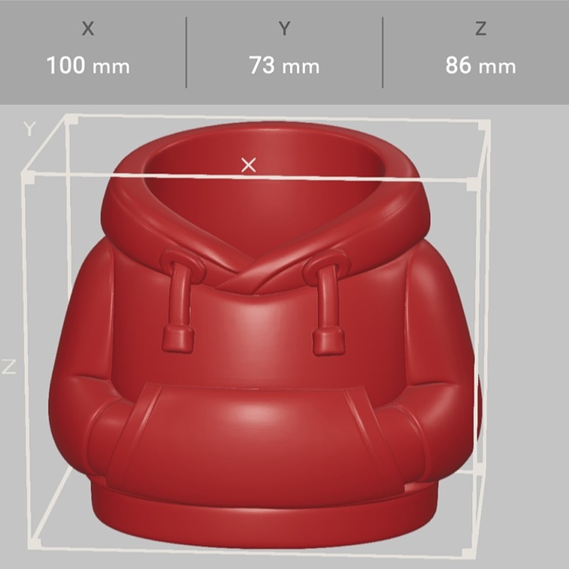 Tempat Pensil Bentuk Hoodie – Organizer Meja Unik Bahan PLA Print 3D
