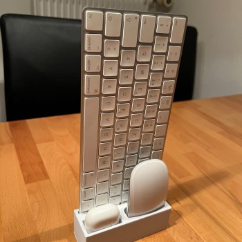 Stand Apple Magic Keyboard, AirPods & Mouse – Organizer Meja Minimalis Bahan PLA Print 3D