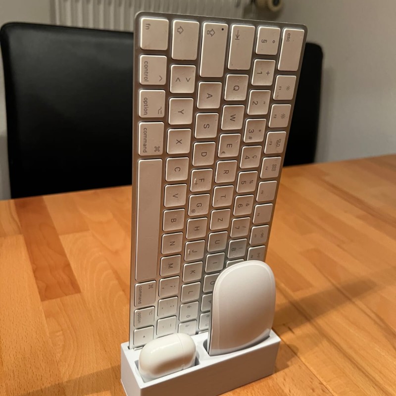 Stand Apple Magic Keyboard, AirPods & Mouse – Organizer Meja Minimalis Bahan PLA Print 3D