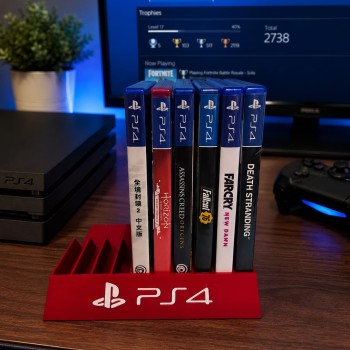 Rak Game PS4 – Stand Penyimpanan Kaset / Disc PS4 Bahan PLA Print 3D