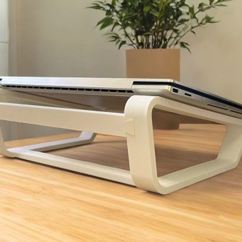 Sleek Laptop Riser – Stand Laptop Ergonomis Minimalis Bahan PLA Print 3D