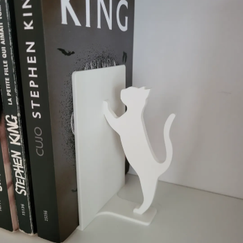 Bookend / Penyangga Buku Aesthetic Kucing Minimalis – Dekorasi Rak Buku 3D Print PLA