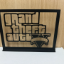 Plakat Dekoratif Grand Theft Auto V – Pajangan Meja Gaming Estetik | 3D Print PLA | Dekorasi Setup Gamer