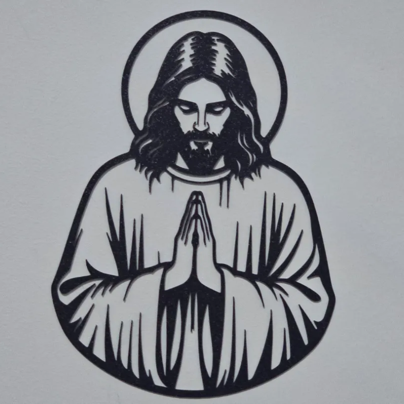 Hiasan Dinding Yesus Berdoa 3D Print – Dekorasi Dinding Religi Minimalis