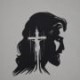 Hiasan Dinding Siluet Yesus dengan Salib 3D Print – Dekorasi Dinding Religi Minimalis