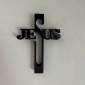 Hiasan Dinding Salib Tulisan JESUS 3D Print – Dekorasi Dinding Religi Minimalis