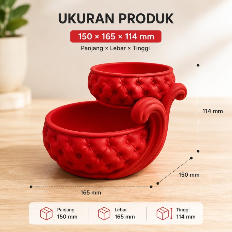 Organizer Serbaguna 2 Tingkat Bahan PLA Tempat Kosmetik Perhiasan Kunci Ukuran 150x165x114 mm