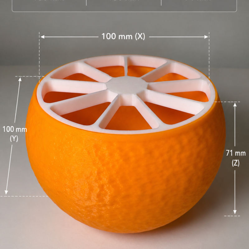 Tempat Pensil Bentuk Jeruk 3D | Orange Slice Pen Holder | Desk Organizer Estetik | Dekorasi Meja Unik