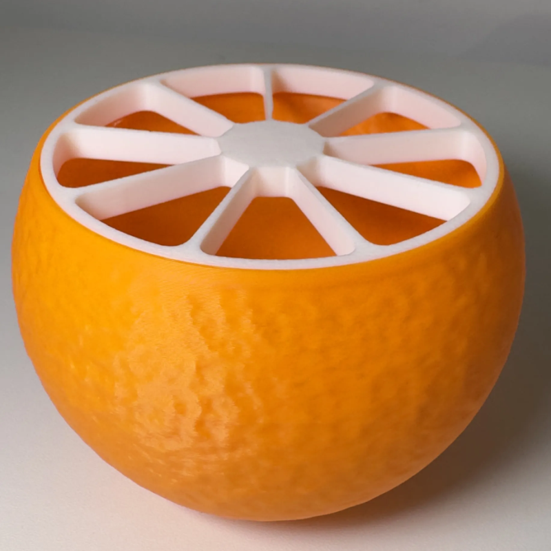 Tempat Pensil Bentuk Jeruk 3D | Orange Slice Pen Holder | Desk Organizer Estetik | Dekorasi Meja Unik