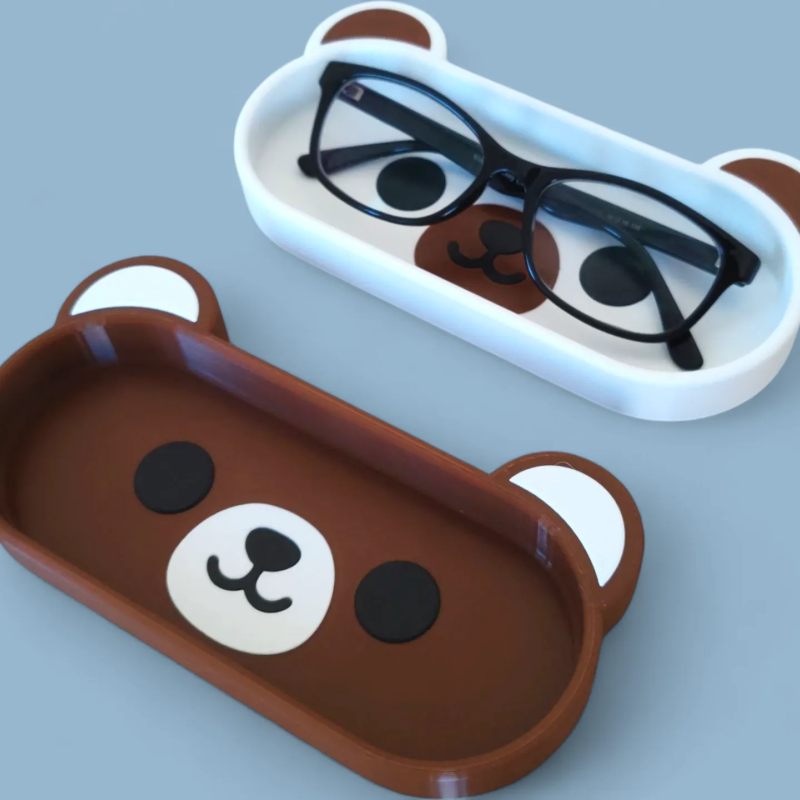 Tempat Kacamata Bear Lucu | Nampan Organizer Kacamata Meja Estetik 3D Print Multifungsi