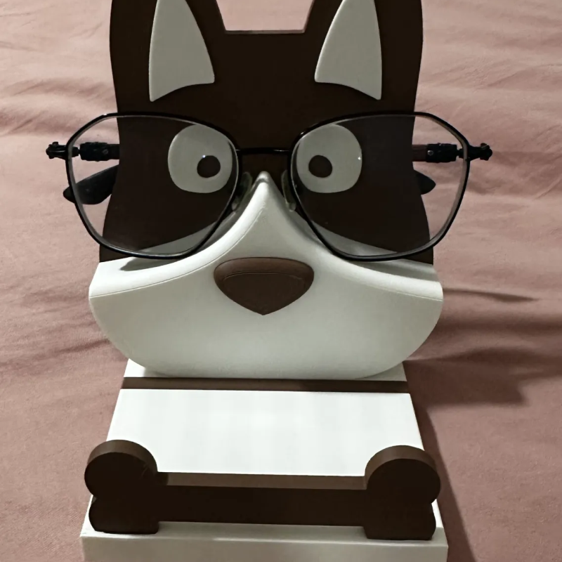 Tempat Kacamata & HP Anjing Lucu | Glasses Holder + Phone Stand Meja 3D Print Organizer Multifungsi
